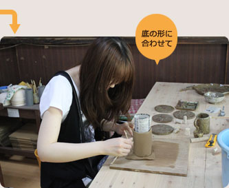 底の形に合わせて